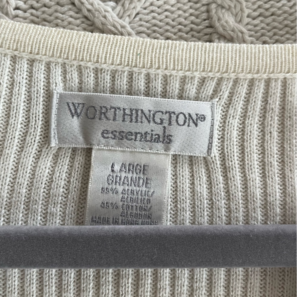 Worthington essentials Black & White Ribbed Sweater Women’s Size Large - Picture 13 of 14
